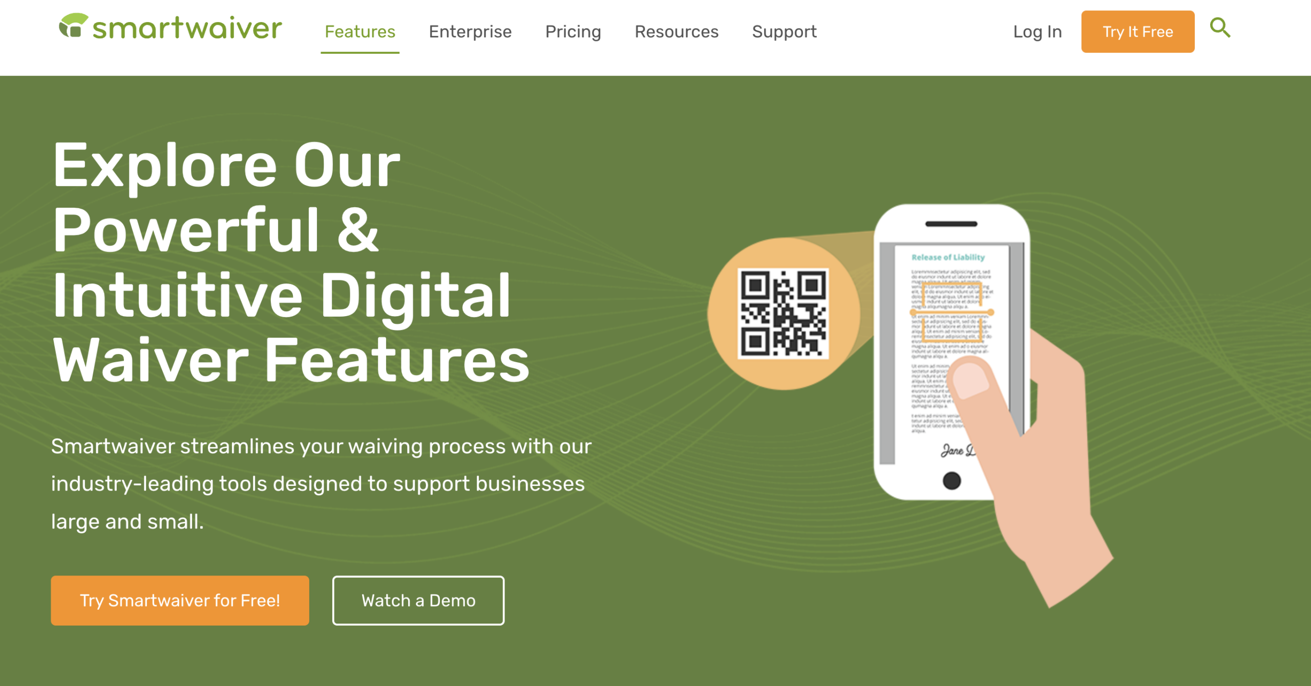 Smartwaiver website homepage